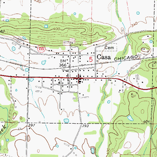 Topographic Map of Perry-Casa High School (historical), AR