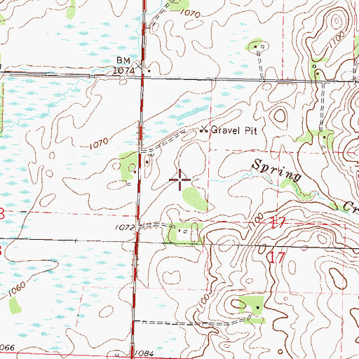 Topographic Map of Spring Creek, MN