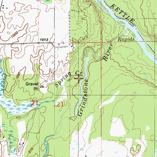 Topographic Map of Spring Creek, MN