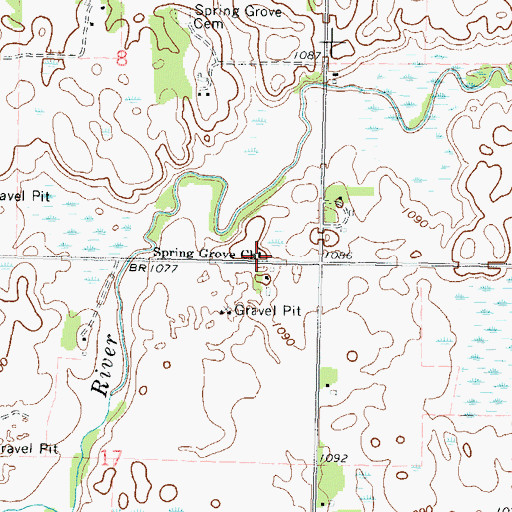 Topographic Map of Spring Grove Church, MN