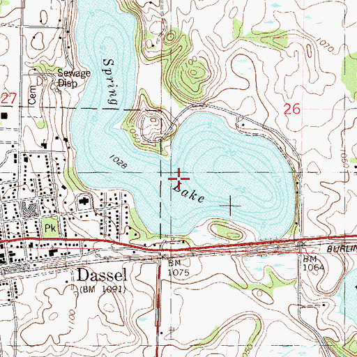 Topographic Map of Spring Lake, MN