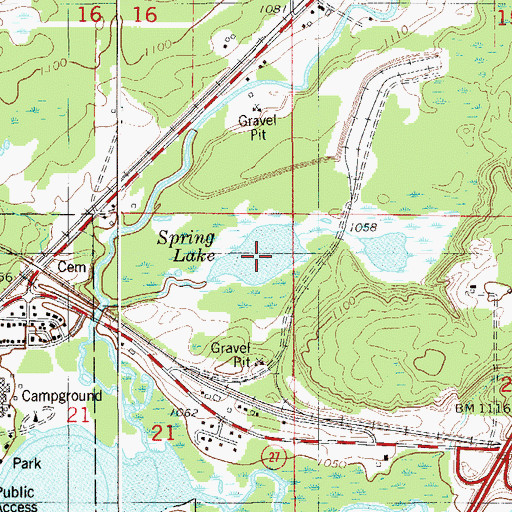 Topographic Map of Spring Lake, MN