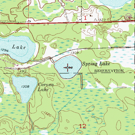 Topographic Map of Spring Lake, MN