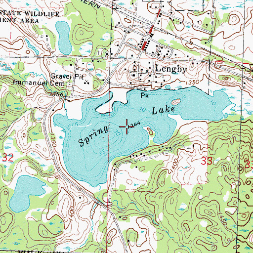 Topographic Map of Spring Lake, MN