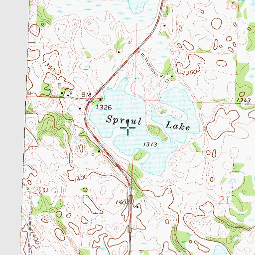 Topographic Map of Sproul Lake, MN