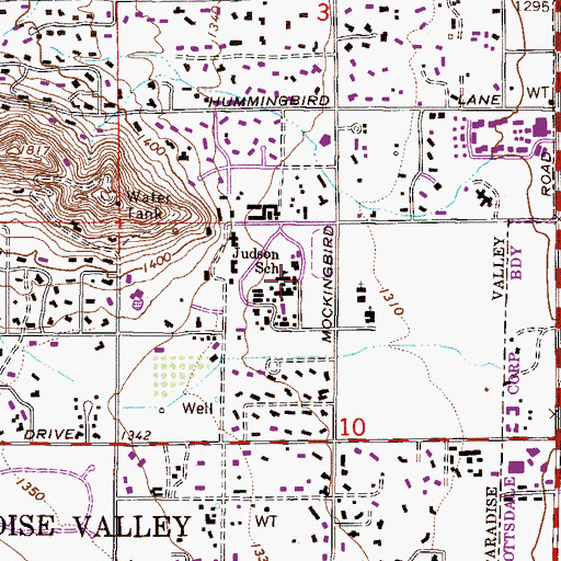 Topographic Map of Judson School, AZ