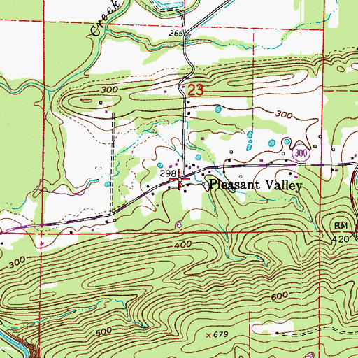 Topographic Map of Pleasant Valley School (historical), AR