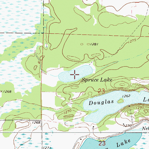 Topographic Map of Spruce Lake, MN