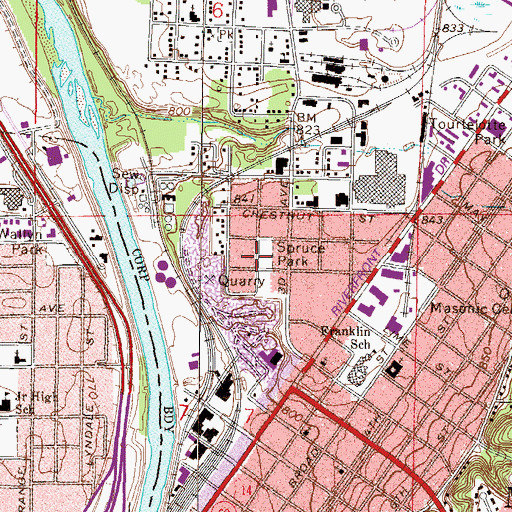Topographic Map of Spruce Park, MN