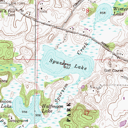 Topographic Map of Spurzem Lake, MN