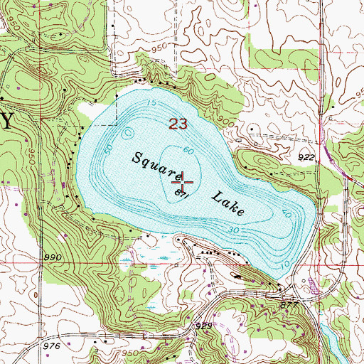 Topographic Map of Square Lake, MN