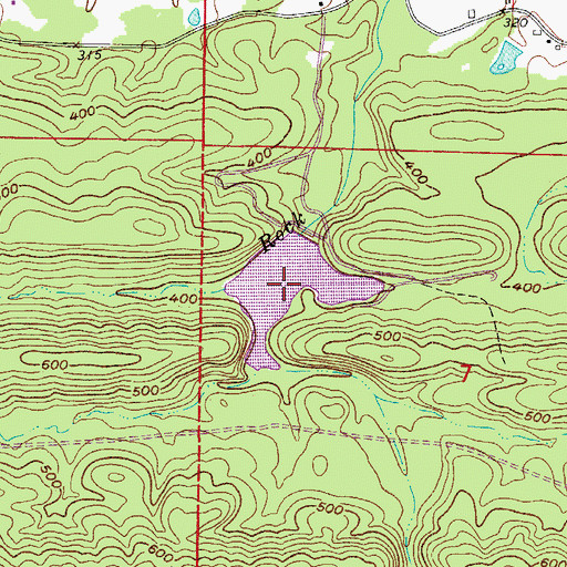 Topographic Map of Rock Creek Lake, AR