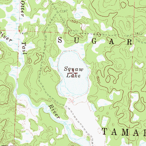 Topographic Map of Equay Lake, MN