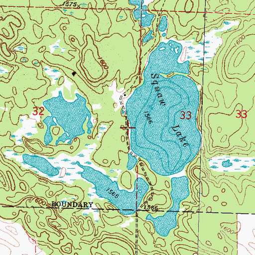 Topographic Map of Lake Wahbegon, MN