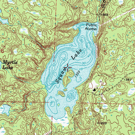 Topographic Map of Ozawindib Lake, MN