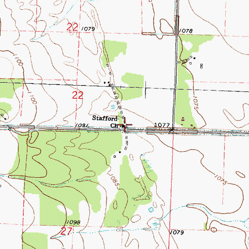 Topographic Map of Stafford Church, MN