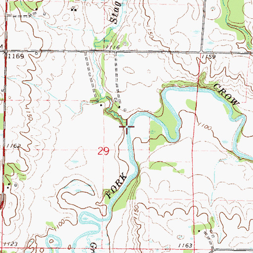 Topographic Map of Stag Brook, MN