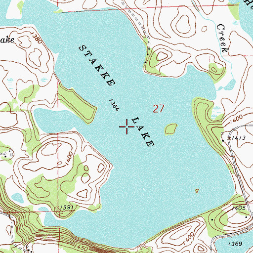 Topographic Map of Stakke Lake, MN