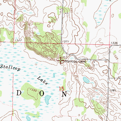 Topographic Map of Stallcop Cemetery, MN