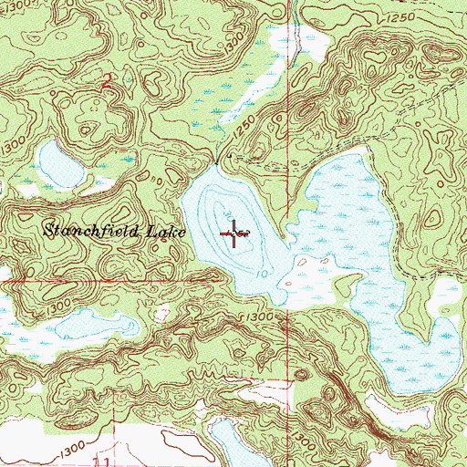 Topographic Map of Stanchfield Lake, MN