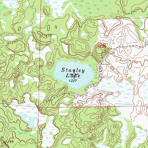 Topographic Map of Stanley Lake, MN