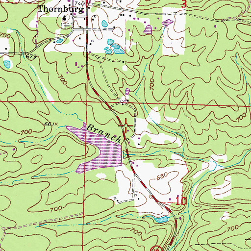 Topographic Map of Township of Rowland (historical), AR