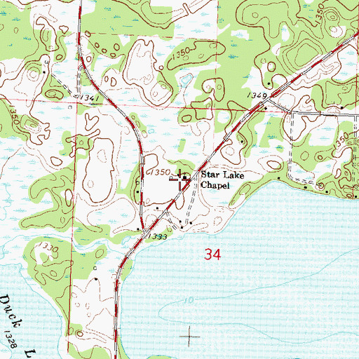 Topographic Map of Star Lake Chapel, MN