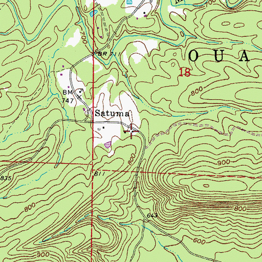 Topographic Map of Satsuma School (historical), AR