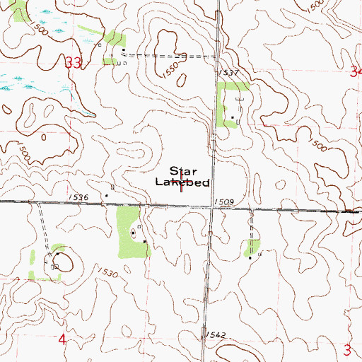 Topographic Map of Star Lakebed, MN