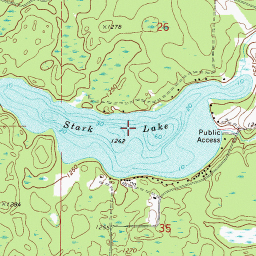 Topographic Map of Stark Lake, MN