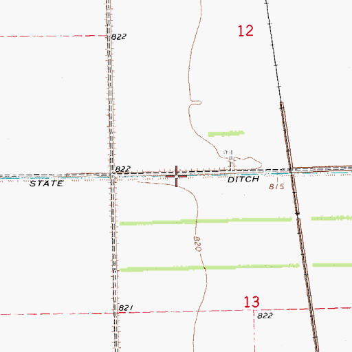 Topographic Map of State Ditch Number One, MN
