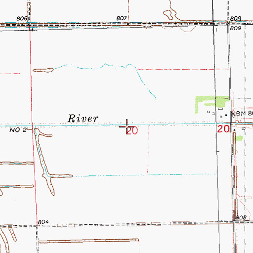 Topographic Map of State Ditch Number Two, MN
