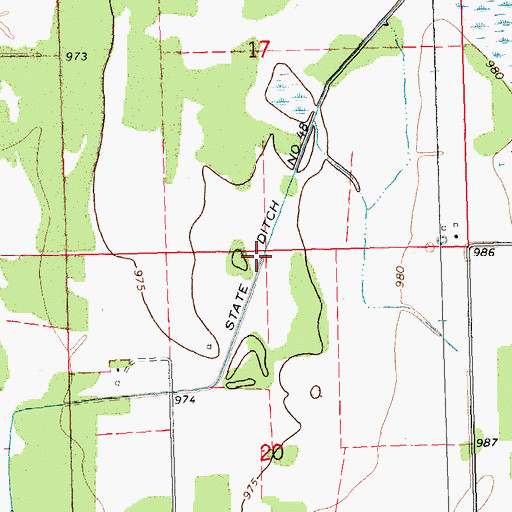 Topographic Map of State Ditch Number Forty-eight, MN