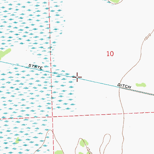 Topographic Map of State Ditch Number Fifty, MN