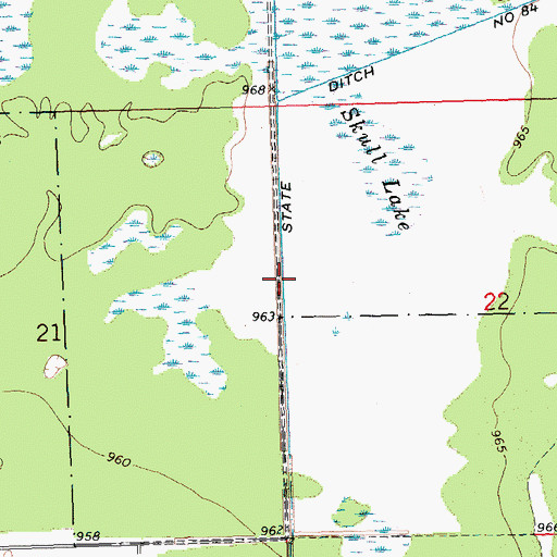 Topographic Map of State Ditch Number Eightyfour, MN