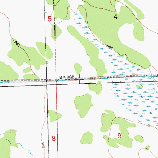 Topographic Map of State Ditch Number Eightyfive, MN