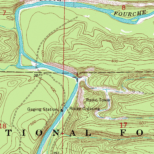 Topographic Map of Spring Hollow, AR