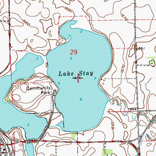 Topographic Map of Lake Stay, MN