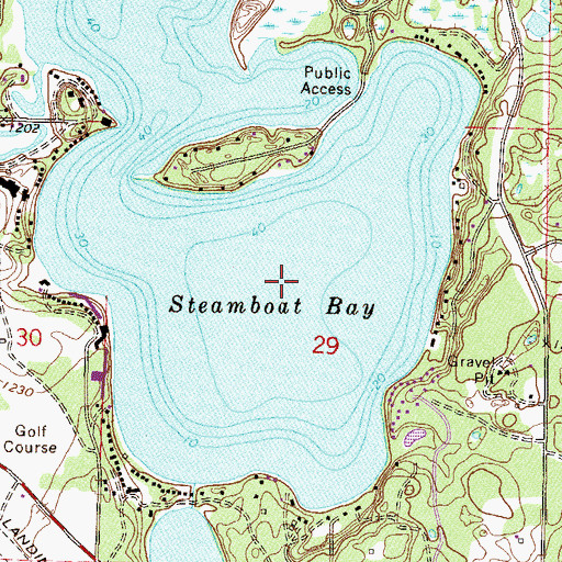 Topographic Map of Steamboat Bay, MN