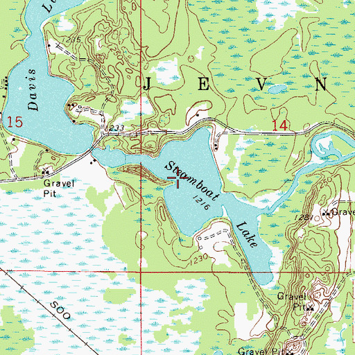 Topographic Map of Steamboat Lake, MN