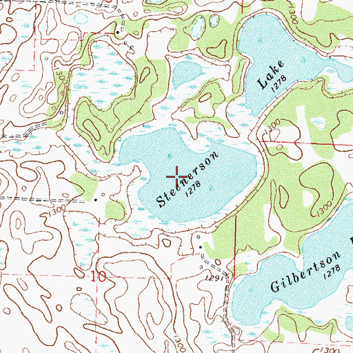 Topographic Map of Steenerson Lake, MN