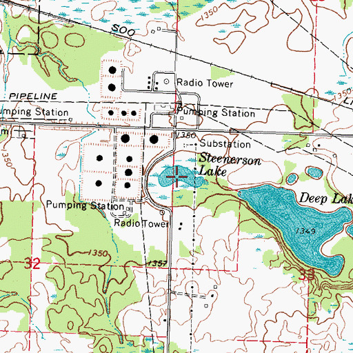 Topographic Map of Steenerson Lake, MN
