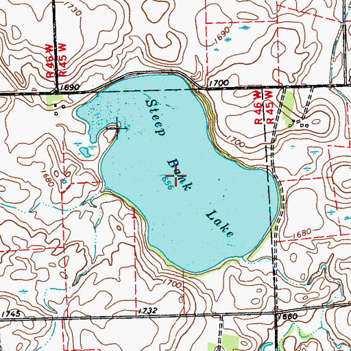 Topographic Map of Steep Bank Lake, MN