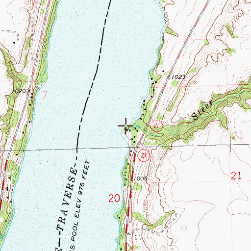 Topographic Map of Steer Creek, MN