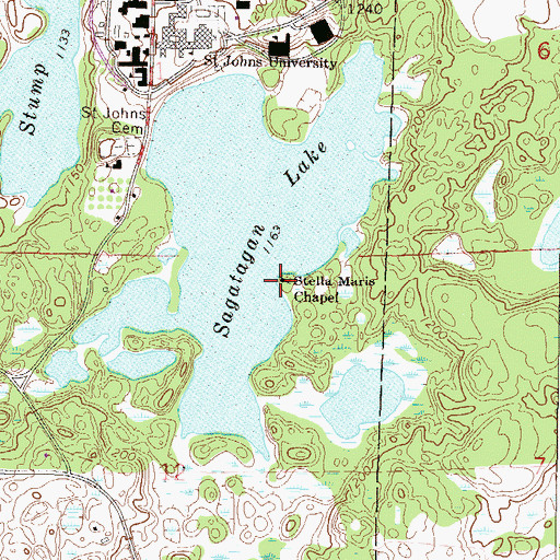 Topographic Map of Stella Maris Chapel, MN