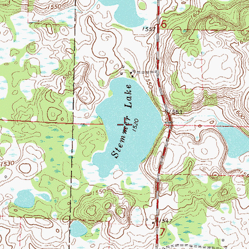 Topographic Map of Stemmer Lake, MN