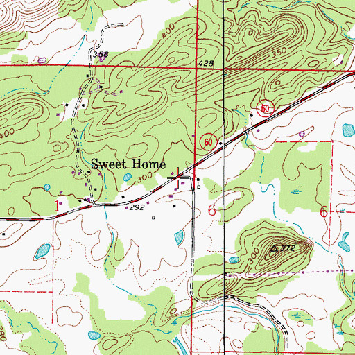 Topographic Map of Sweet Home School (historical), AR