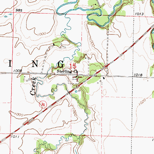 Topographic Map of Sterling Church, MN