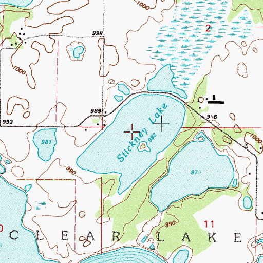 Topographic Map of Stickney Lake, MN