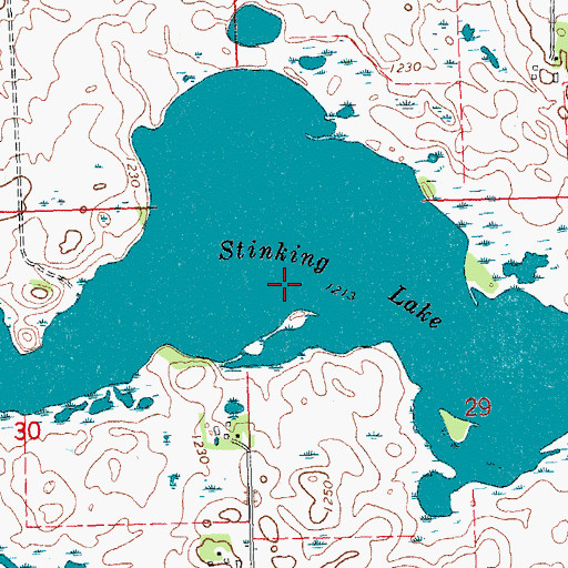 Topographic Map of Stinking Lake, MN